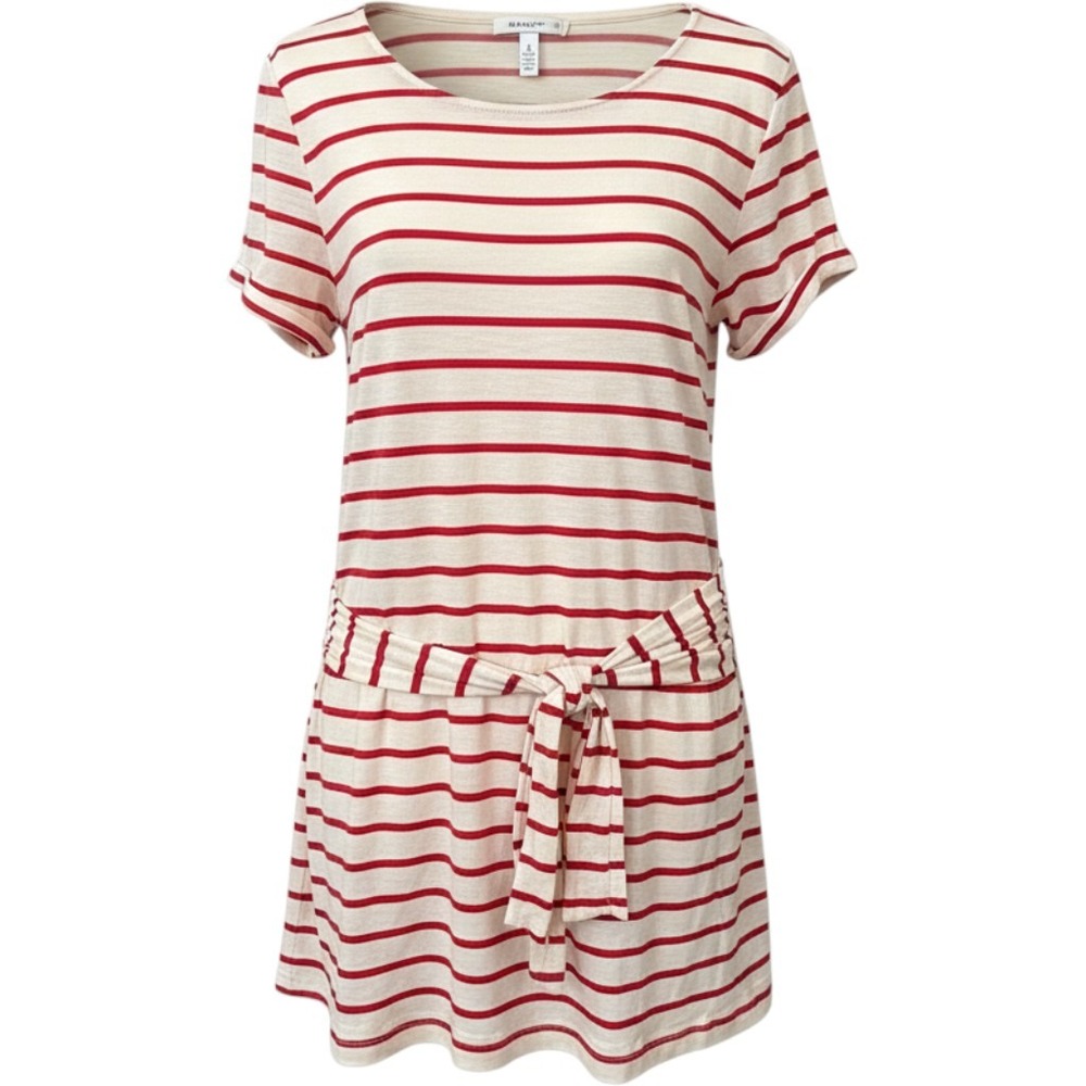 Anthropologie T.La Annabelle Striped Tie-Waist T-Shirt Blouse Womens Med NWT